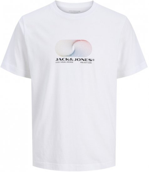 Jack & Jones Calma Crew Neck T-Shirt Bright White - Trička - Trička nadměrné velikosti - 2XL-14XL
