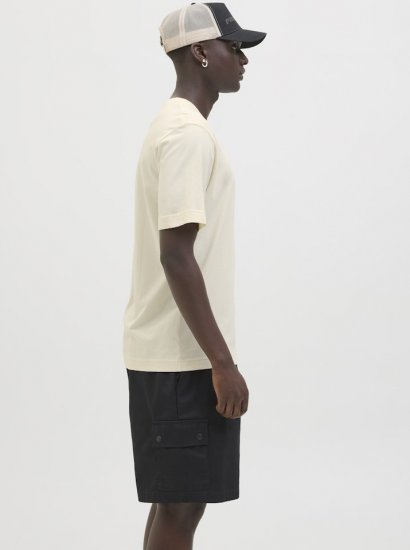 Jack & Jones Calma Crew Neck T-Shirt Sweet Corn - Trička - Trička nadměrné velikosti - 2XL-14XL