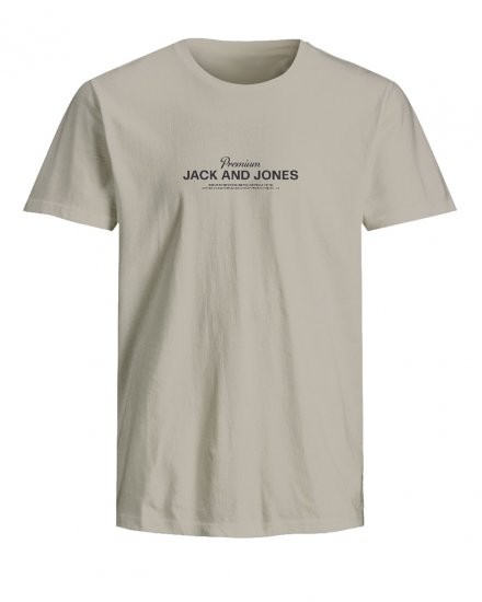 Jack & Jones Ferris Crew Neck T-Shirt Silver Lining - Trička - Trička nadměrné velikosti - 2XL-14XL