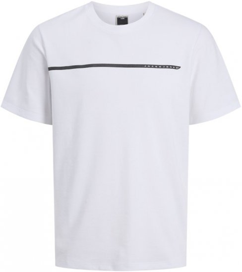 Jack & Jones FUSION Full Branding T-Shirt Bright White - Trička - Trička nadměrné velikosti - 2XL-14XL