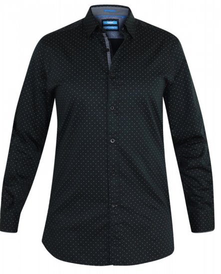 D555 Jahine Long Sleeve Printed Shirt Black - Košile - Košile 2XL-10XL