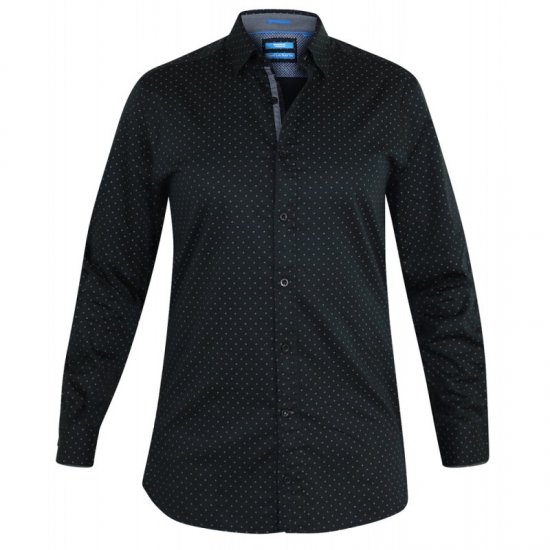 D555 Jahine Long Sleeve Printed Shirt Black - Košile - Košile 2XL-10XL