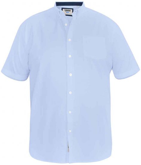 D555 James Short Sleeve Oxford Shirt Sky Blue - Košile - Košile 2XL-10XL
