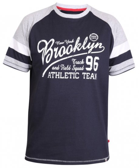 D555 Jones T-shirt Navy - Trička - Trička nadměrné velikosti - 2XL-14XL