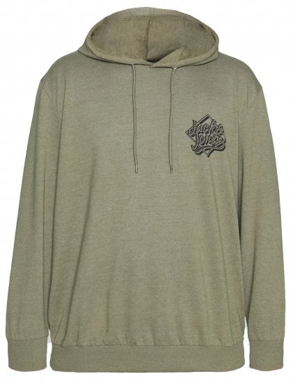 Jack & Jones Jorbrad Hoodie Dusty Olive - Mikiny & mikiny s kapucí - Mikiny & Mikiny s kapucí 2XL-12XL