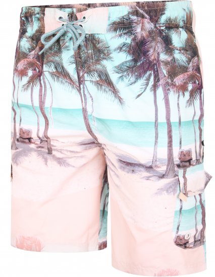 Kam Jeans 3000 Palm Print Cargo Swimshorts - Spodní prádlo - Spodní Prádlo Nadměrné Velikosti 2XL-8XL