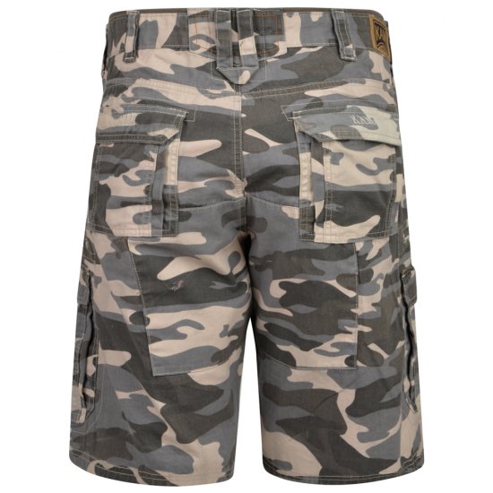 Kam Jeans 329 Short Charcoal Camo - Šortky - Šortky Nadměrné Velikosti W40-W60