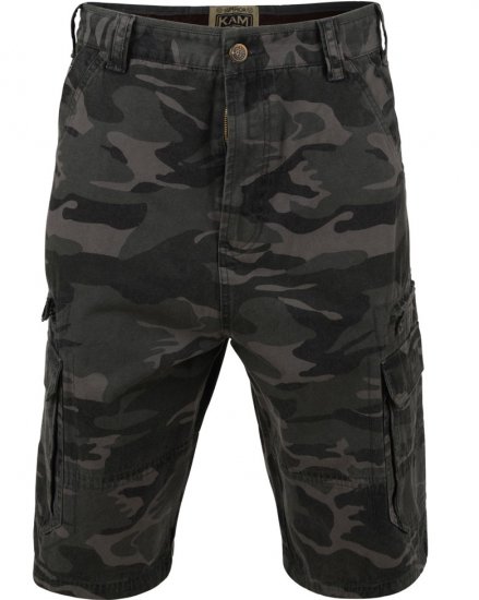Kam Jeans 329 Short Khaki Camo - Šortky - Šortky Nadměrné Velikosti W40-W60
