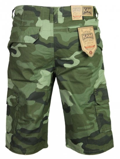 Kam Jeans 330 Cargoshorts Camo - Šortky - Šortky Nadměrné Velikosti W40-W60
