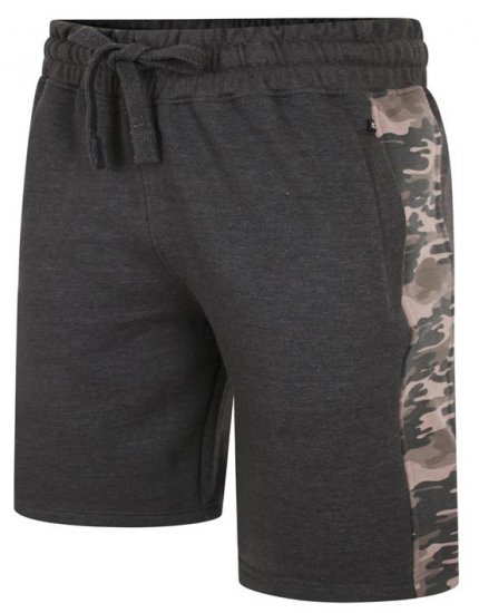 Kam Jeans 3303 Camo Panelled Jog Shorts Charcoal - Tepláky & kraťasy - Tepláky a Teplákové Kraťasy 2XL-12XL