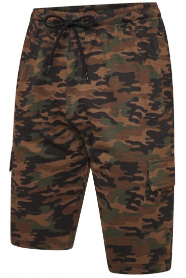 Kam Jeans 3306 Cargo Camo Lounge Shorts Khaki - Tepláky & kraťasy - Tepláky a Teplákové Kraťasy 2XL-12XL