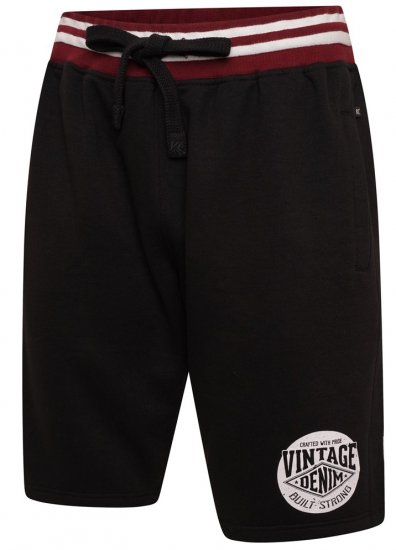 Kam Jeans 3309 Vintage Denim Jog Shorts Black - Tepláky & kraťasy - Tepláky a Teplákové Kraťasy 2XL-12XL