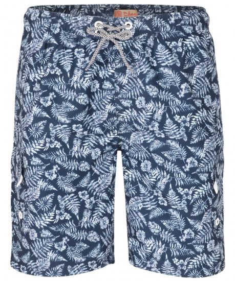 Kam Jeans Leaf Print Swim Shorts Navy - Spodní prádlo - Spodní Prádlo Nadměrné Velikosti 2XL-8XL