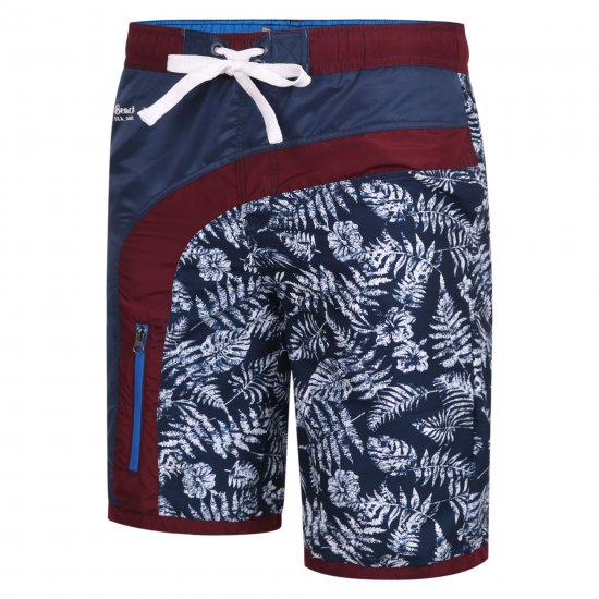 Kam Jeans 349 Leaf Print Swimmers Navy - Spodní prádlo - Spodní Prádlo Nadměrné Velikosti 2XL-8XL