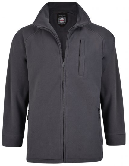 Kam Jeans 437 Fleece Jacket Charcoal - Mikiny & mikiny s kapucí - Mikiny & Mikiny s kapucí 2XL-12XL
