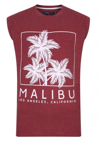 Kam Jeans Malibu Sleeveless Wine - Trička - Trička nadměrné velikosti - 2XL-14XL
