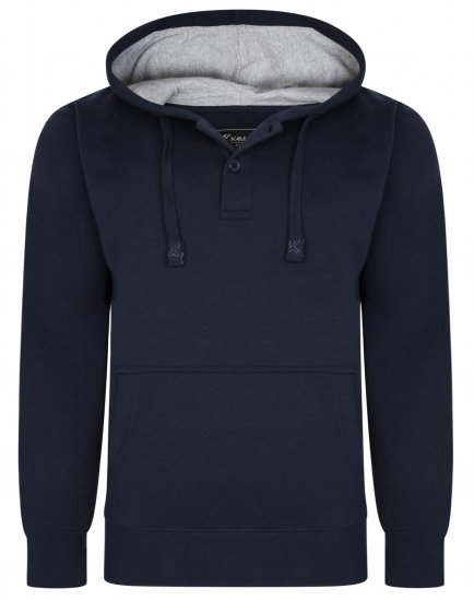Kam Jeans 508B 1/4 Button Hoodie Navy - Mikiny & mikiny s kapucí - Mikiny & Mikiny s kapucí 2XL-12XL