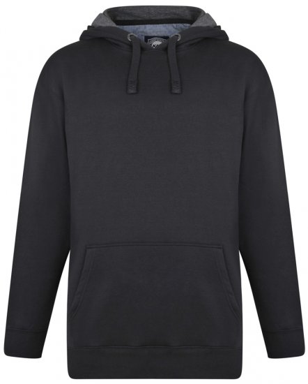 Kam Jeans Crew Neck Hoodie Black - Mikiny & mikiny s kapucí - Mikiny & Mikiny s kapucí 2XL-12XL