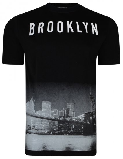Kam Jeans 5229 Brooklyn T-shirt Black - Trička - Trička nadměrné velikosti - 2XL-14XL