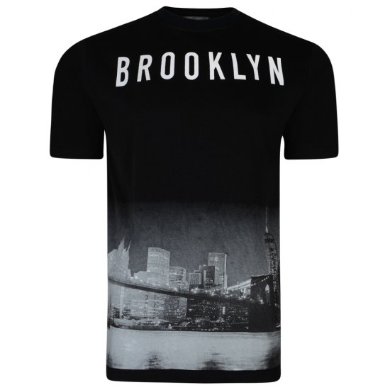Kam Jeans 5229 Brooklyn T-shirt Black - Trička - Trička nadměrné velikosti - 2XL-14XL
