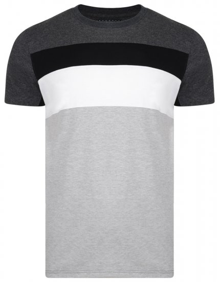 Kam Jeans 5231 Cut and Sew T-shirt Grey - Trička - Trička nadměrné velikosti - 2XL-14XL