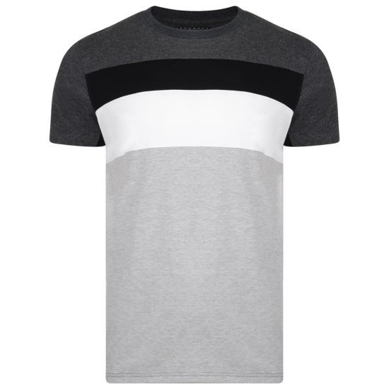 Kam Jeans 5231 Cut and Sew T-shirt Grey - Trička - Trička nadměrné velikosti - 2XL-14XL