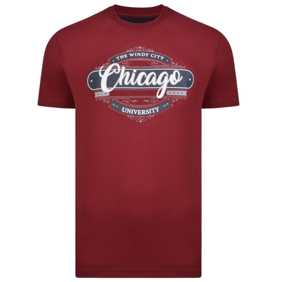 Kam Jeans 5253 T-shirt Burgundy - Trička - Trička nadměrné velikosti - 2XL-14XL