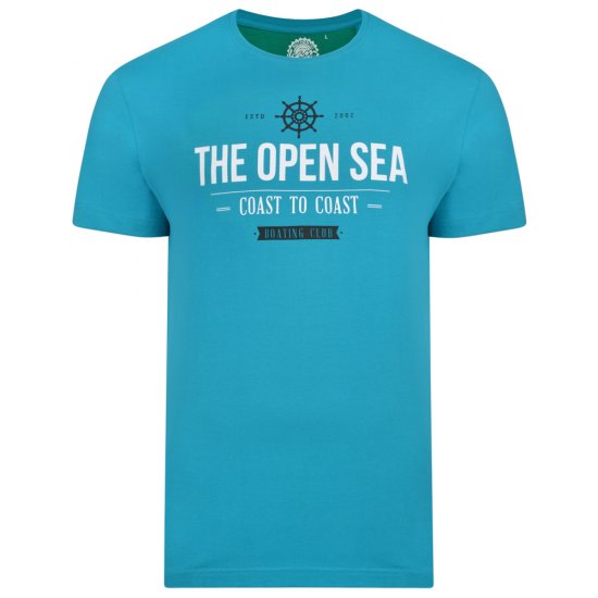 Kam Jeans 5254 Open Sea T-Shirt Light Blue - Trička - Trička nadměrné velikosti - 2XL-14XL