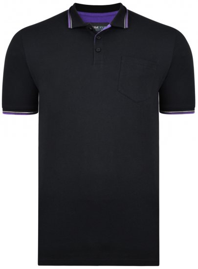 Kam Jeans 5277 Polo Black - Polokošile - Polokošile 2XL-8XL - Trička s límečkem 2XL-8XL