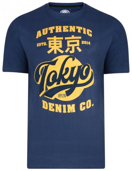 Kam Jeans 5296 T-shirt Navy - Trička - Trička nadměrné velikosti - 2XL-14XL