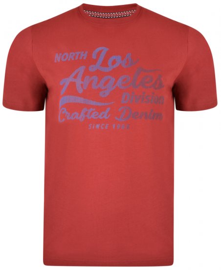 Kam Jeans 5302 T-shirt Burgundy - Trička - Trička nadměrné velikosti - 2XL-14XL