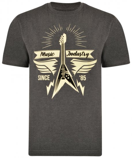Kam Jeans 5303 T-shirt Charcoal - Trička - Trička nadměrné velikosti - 2XL-14XL