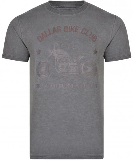 Kam Jeans 5316 Dallas Bike Club T-shirt Charcoal - Trička - Trička nadměrné velikosti - 2XL-14XL
