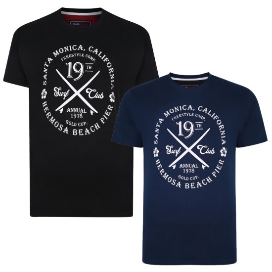 Kam Jeans 5331 Twin pack California Tee - Trička - Trička nadměrné velikosti - 2XL-14XL