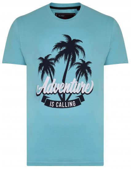 Kam Jeans 5332 Adventure T-Shirt Aqua - Trička - Trička nadměrné velikosti - 2XL-14XL