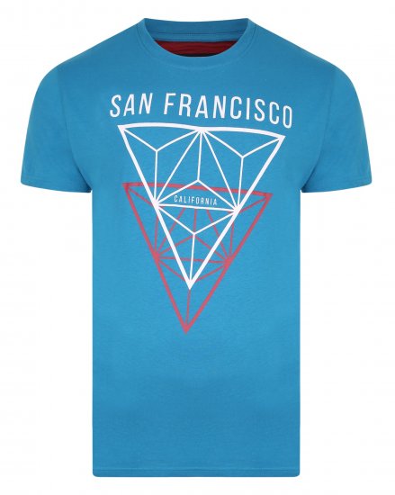 Kam Jeans 5334 San Fransisco Tee Blue - Trička - Trička nadměrné velikosti - 2XL-14XL