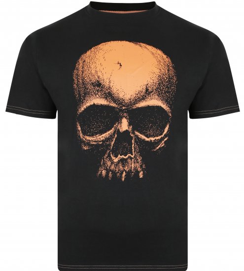 Kam Jeans 5374 Ghost Skull Print T-shirt Black - Trička - Trička nadměrné velikosti - 2XL-14XL