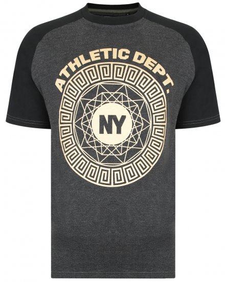 Kam Jeans 5378 NY Raglan Tee Charcoal - Trička - Trička nadměrné velikosti - 2XL-14XL