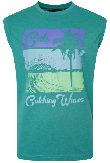 Kam Jeans 5397 California Sleeveless Tee Emerald - Trička - Trička nadměrné velikosti - 2XL-14XL