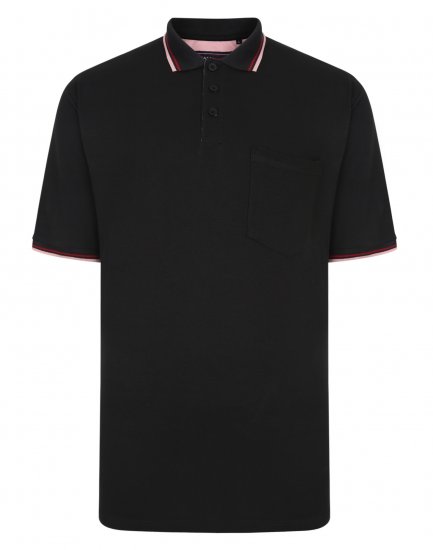 Kam Jeans Polo with Pocket Black - Polokošile - Polokošile 2XL-8XL - Trička s límečkem 2XL-8XL