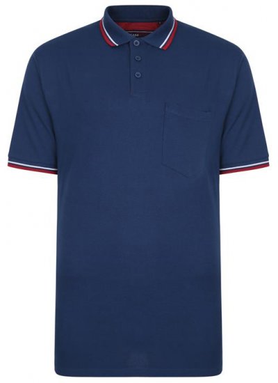 Kam Jeans 5400B Tipped Polo with Pocket Insignia Blue - Polokošile - Polokošile 2XL-8XL - Trička s límečkem 2XL-8XL