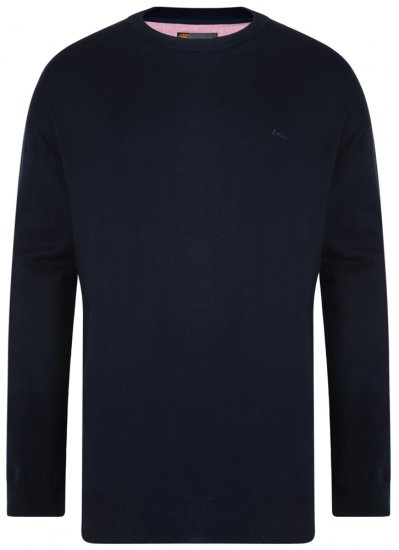 Kam Jeans Knitted Sweater Navy - Mikiny & mikiny s kapucí - Mikiny & Mikiny s kapucí 2XL-12XL