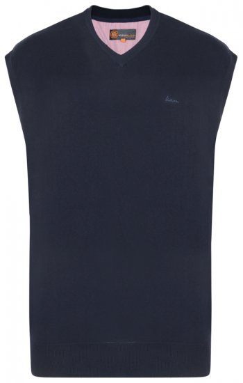 Kam Jeans V-neck Knitted Vest Navy - Mikiny & mikiny s kapucí - Mikiny & Mikiny s kapucí 2XL-12XL