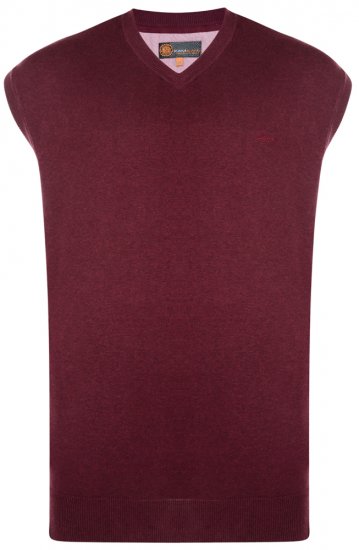 Kam Jeans V-neck Knitted Vest Burgundy - Mikiny & mikiny s kapucí - Mikiny & Mikiny s kapucí 2XL-12XL