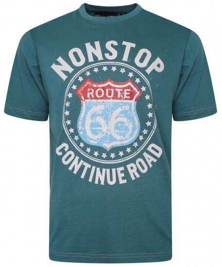 Kam Jeans 5708 Route 66 T-Shirt Pacific - Trička - Trička nadměrné velikosti - 2XL-14XL