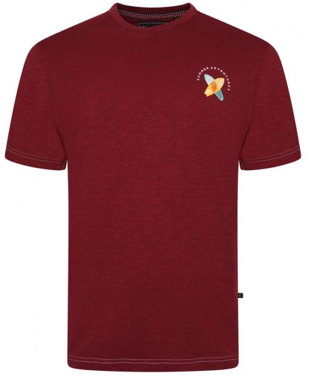 Kam Jeans 5709 Summer Adventure Print Tee Burgundy - Trička - Trička nadměrné velikosti - 2XL-14XL