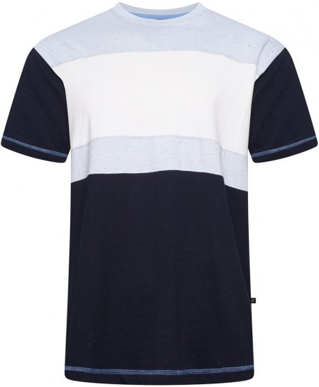 Kam Jeans 5780 Cut And Sew Panel T-Shirt Navy - Trička - Trička nadměrné velikosti - 2XL-14XL