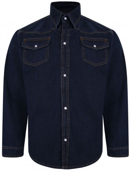 Kam Jeans 602 Denim Shirt Indigo - Košile - Košile 2XL-10XL