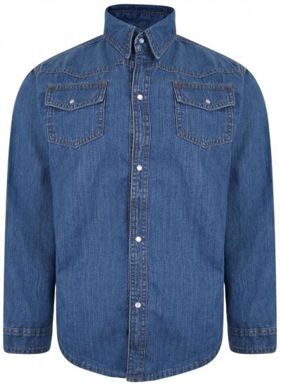 Kam Jeans 602 Denim Shirt Stonewash - Košile - Košile 2XL-10XL