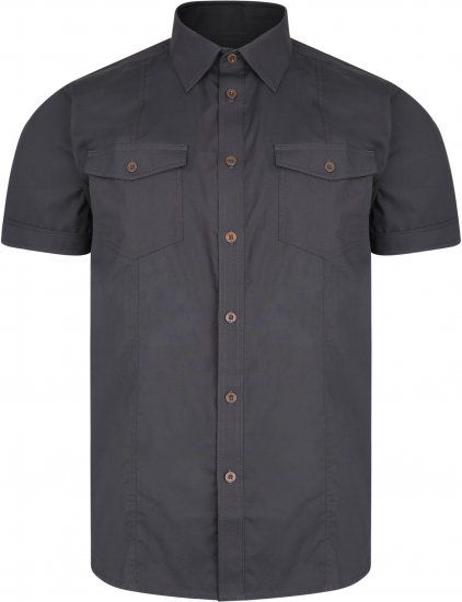 Kam Jeans 6180 Retro Stretch Shirt Charcoal - Košile - Košile 2XL-10XL